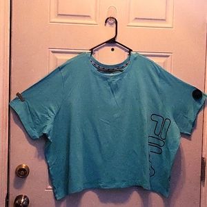 Fila Woman's Brunch Crew Neck T-shirts light blue/white size 3x NWT